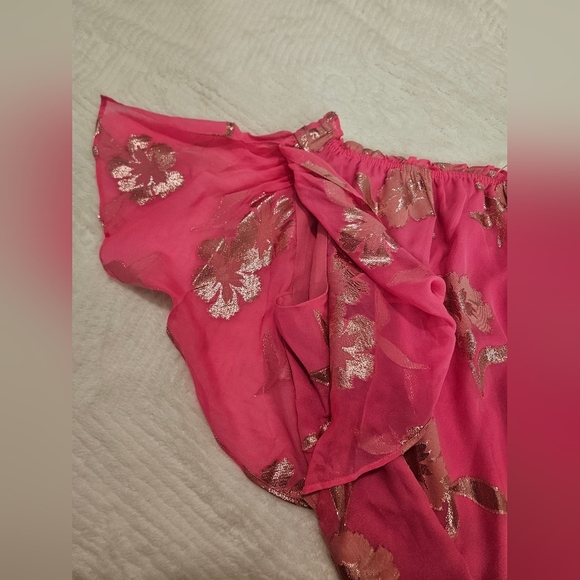 Lilly Pulitzer Sarahleigh One Shoulde Silk Top Blouse, Pink, Feminine, - Picture 7 of 11